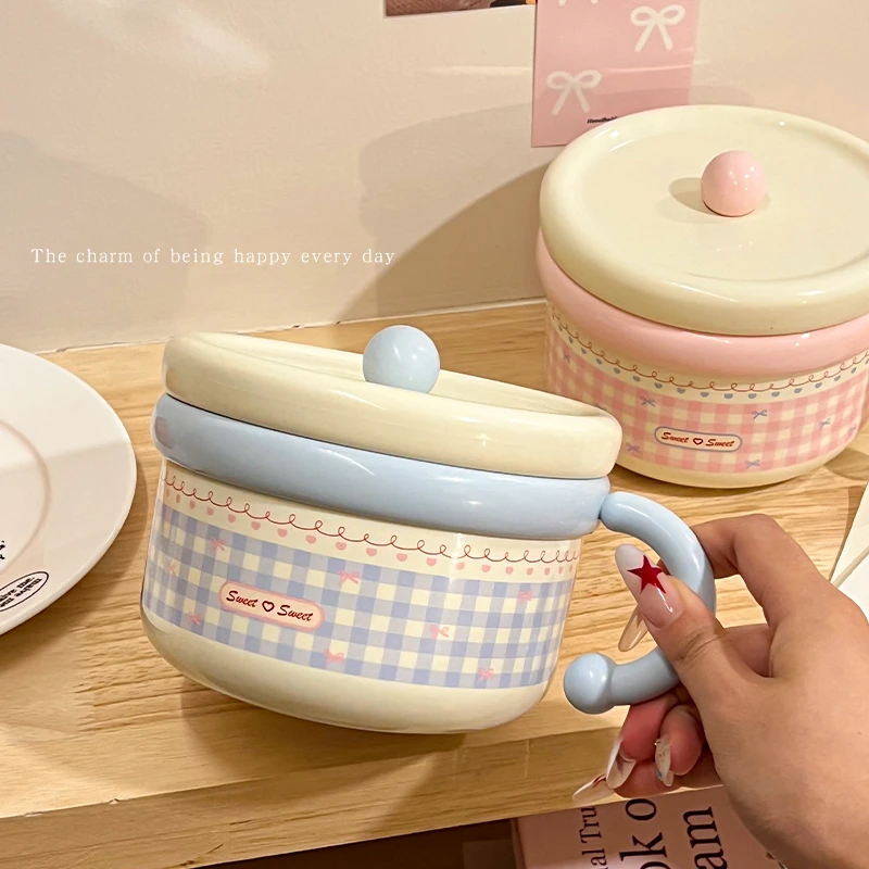 泡面碗带盖高颜值带手柄304不锈钢学生宿舍方便面饭碗防烫早餐碗