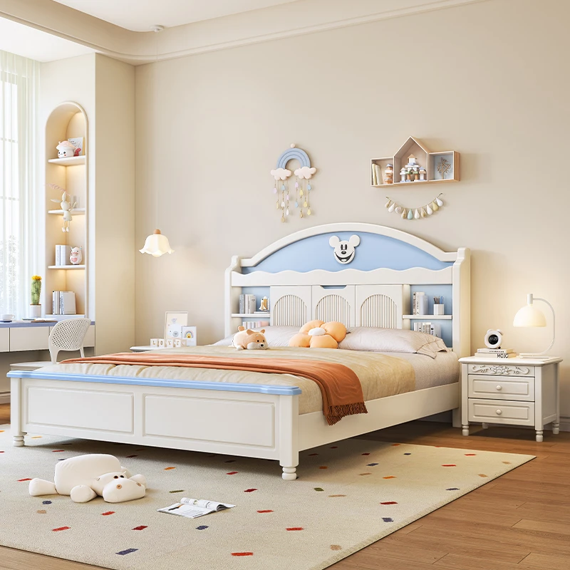 实木双人床 儿童床男孩公主床女孩单人床实木1.5米小学生青少年