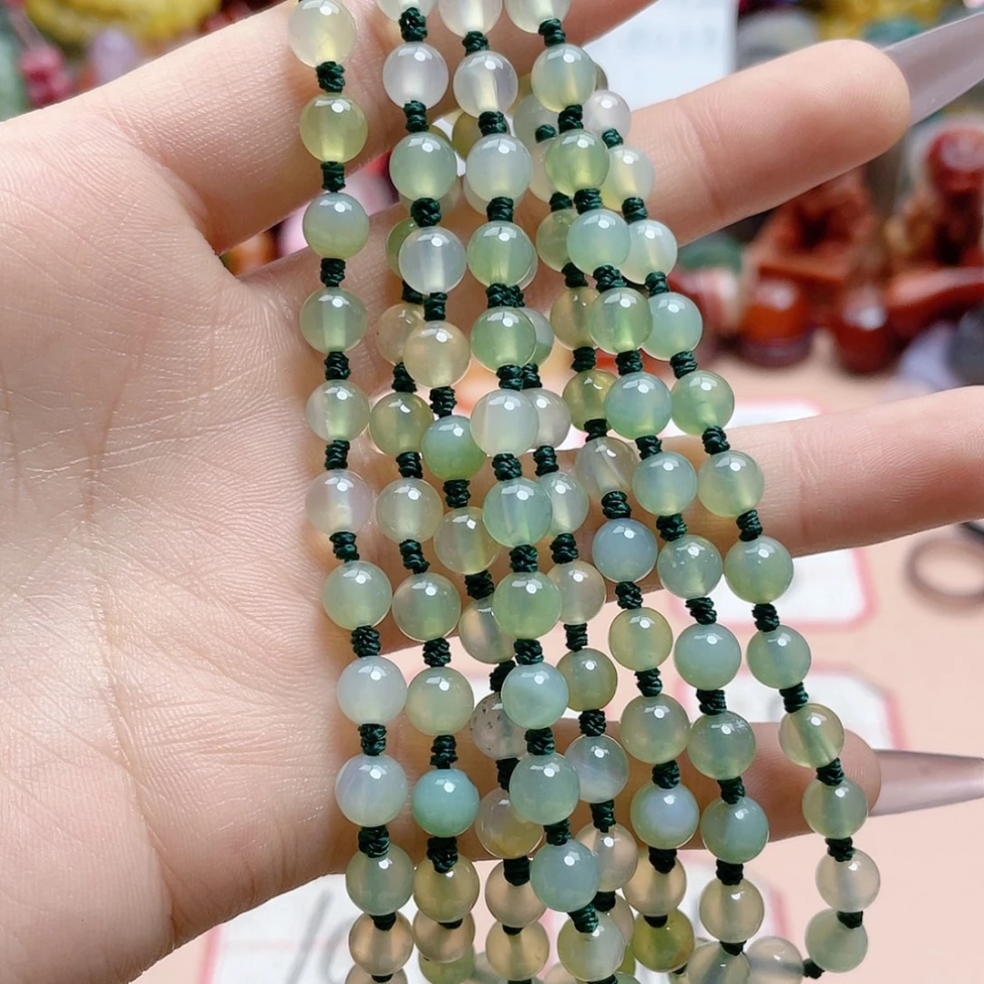 玛瑙/玉髓颈饰合金娃*脸