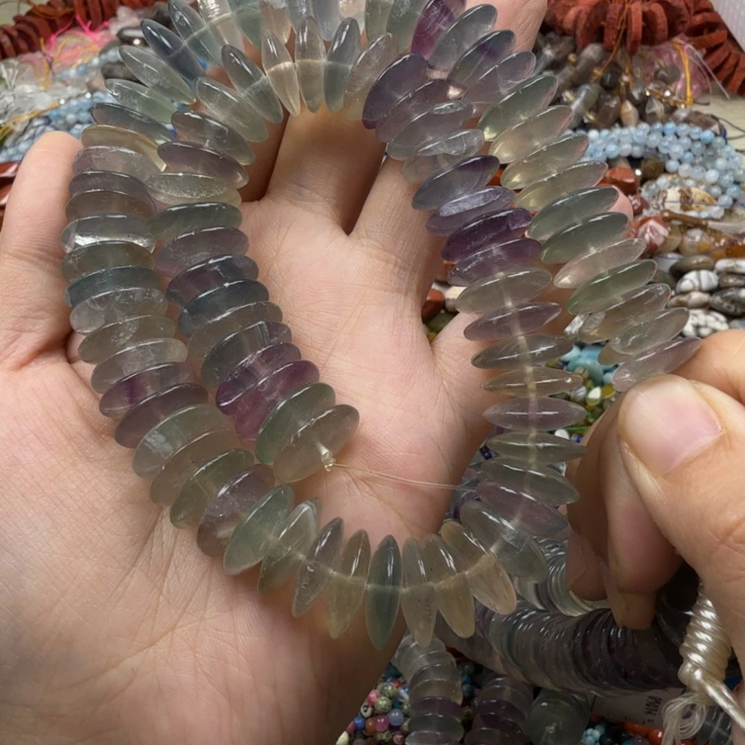 水晶珠宝半成品未镶嵌卡15绿萤飞碟一条