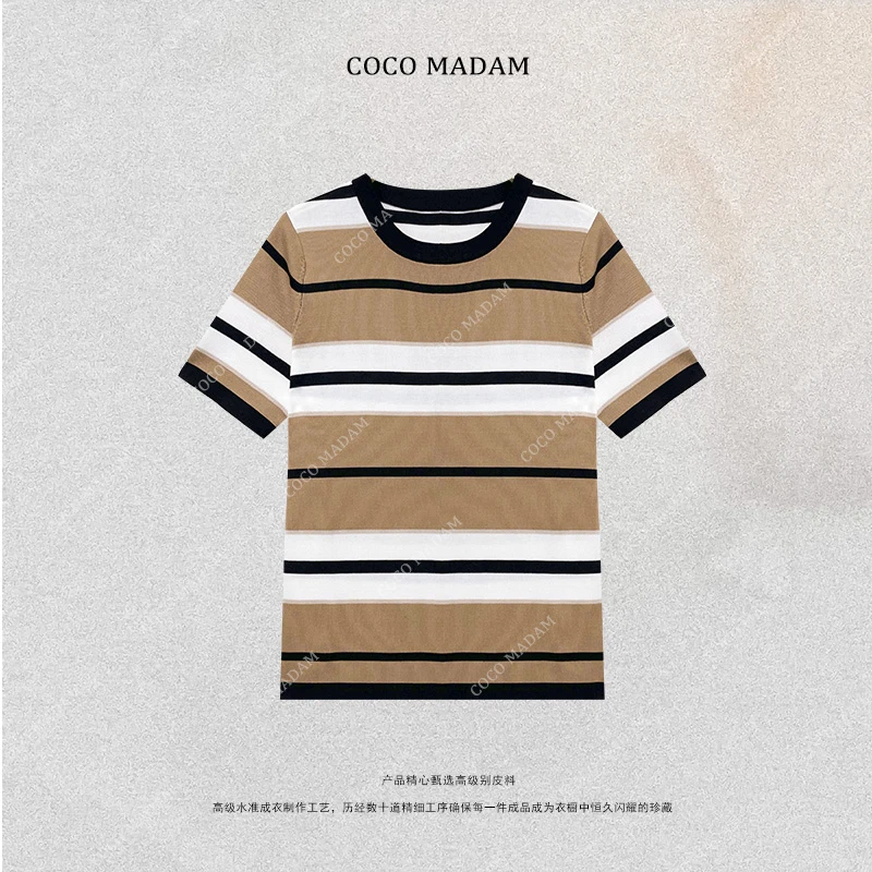 NIUNIU ·T-716 减龄条纹款圆领短袖T恤上衣