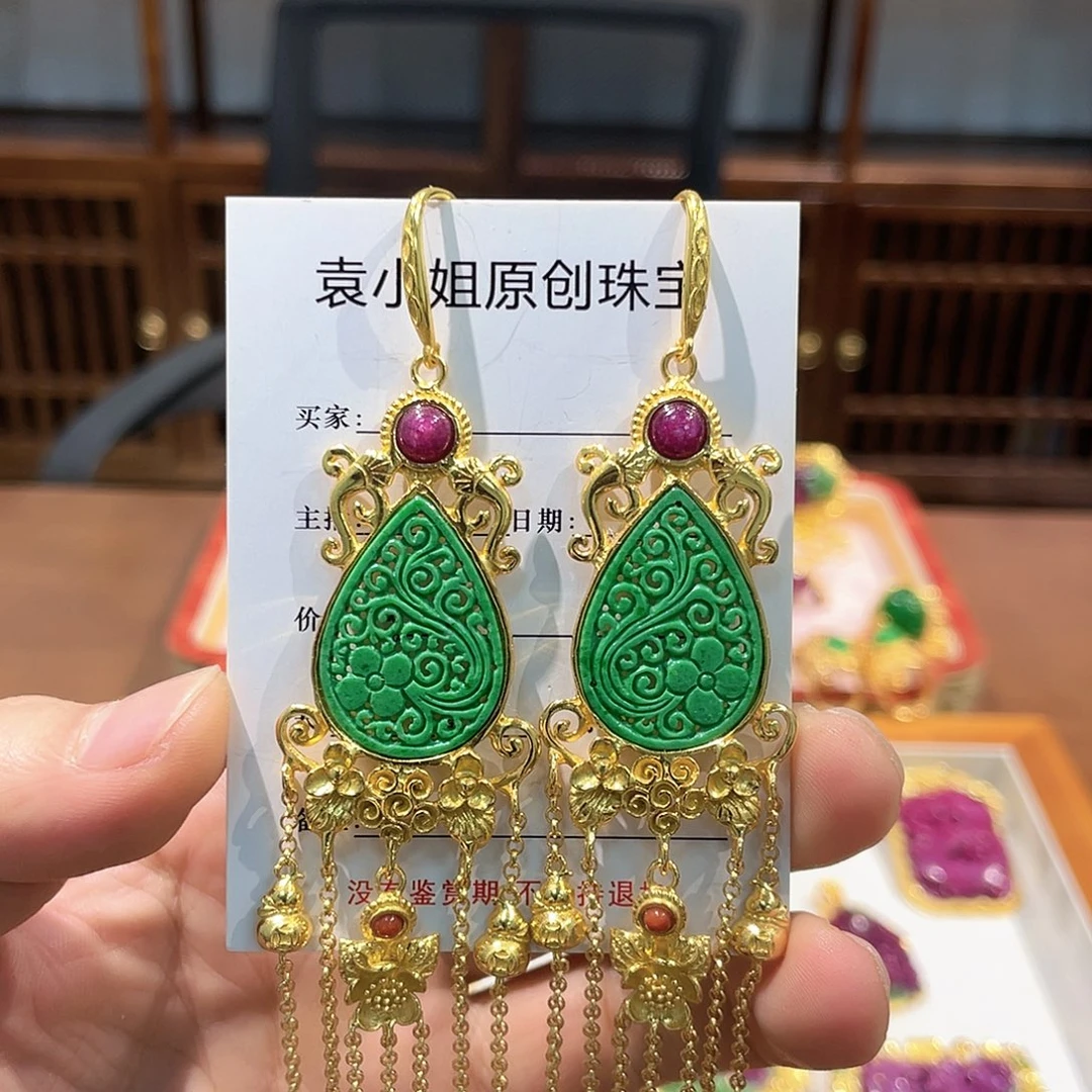 锦纶铁合金耳坠耳饰