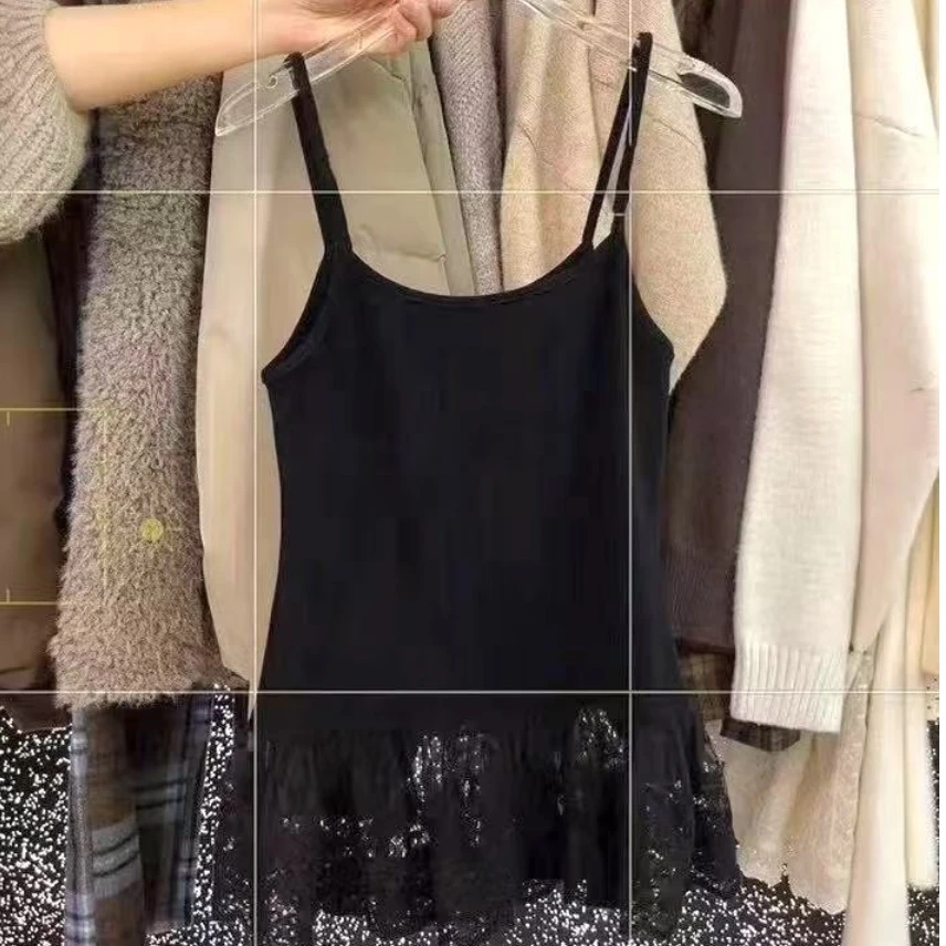 大码女装新款春夏时尚吊带蕾丝裙显瘦网红长款吊带背心