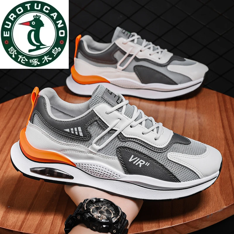 【正品】欧伦啄木鸟夏季男鞋夏季透气网面2025年新款运动跑步休闲