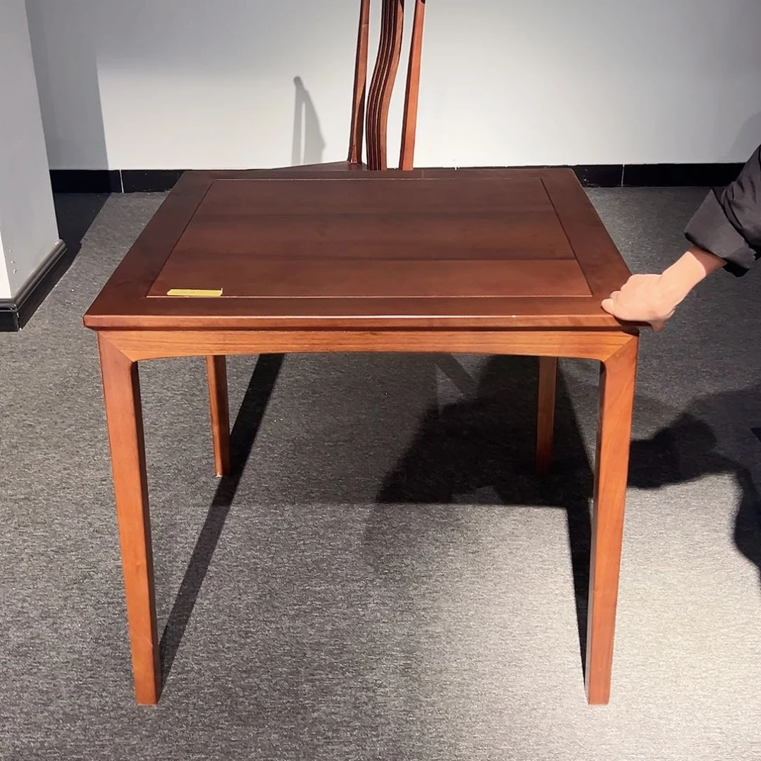 木核桃木简易方桌红胡桃色  带个筋骨棒