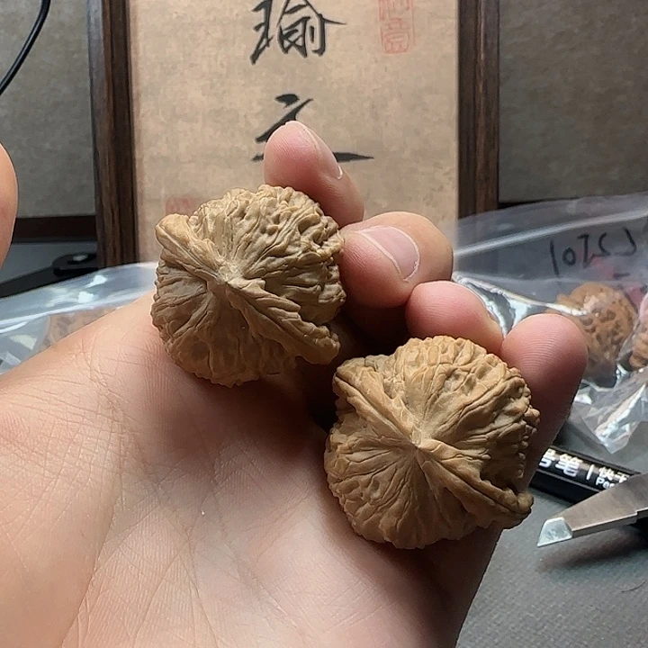 吊坠文玩核桃白狮子37