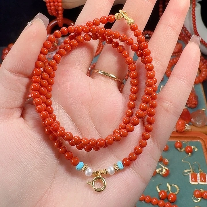 南红玛瑙未镶嵌55长万能链4.2