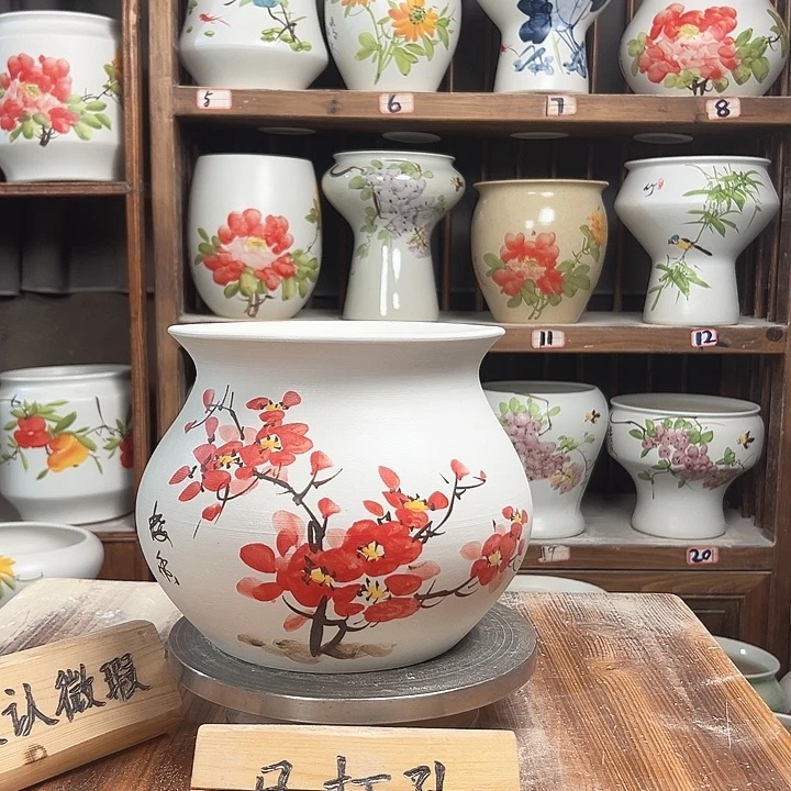 摆件钱袋子红梅花新款新款陶瓷