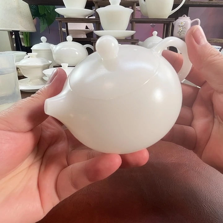 礼盒装：精工璞玉素烧自生釉200ml西施壶