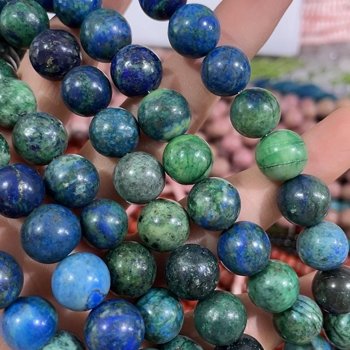 贝壳非金属一条14mm老矿蓝铜矿