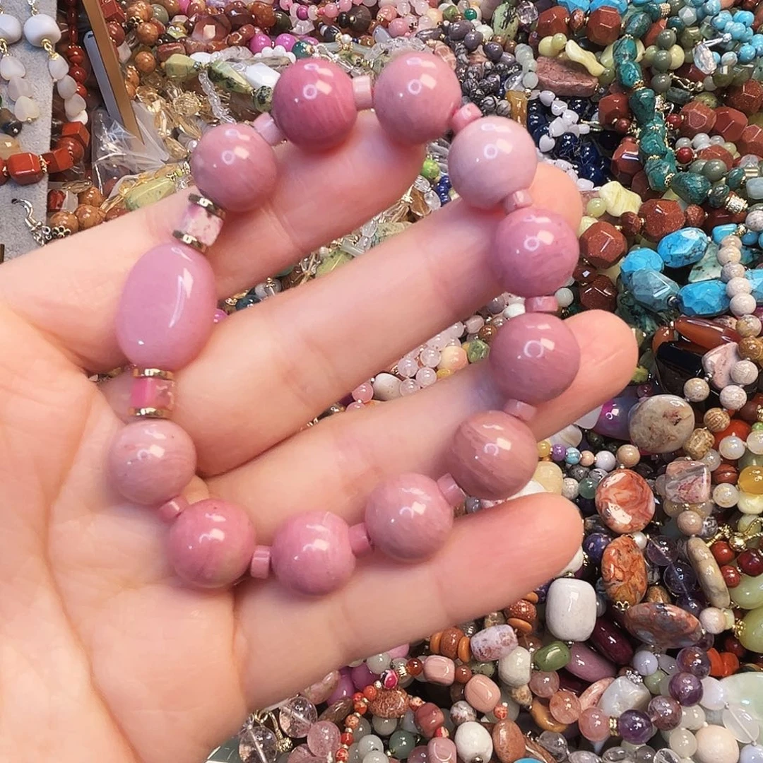 玛瑙/玉髓合金颈饰卡12 粉蔷薇