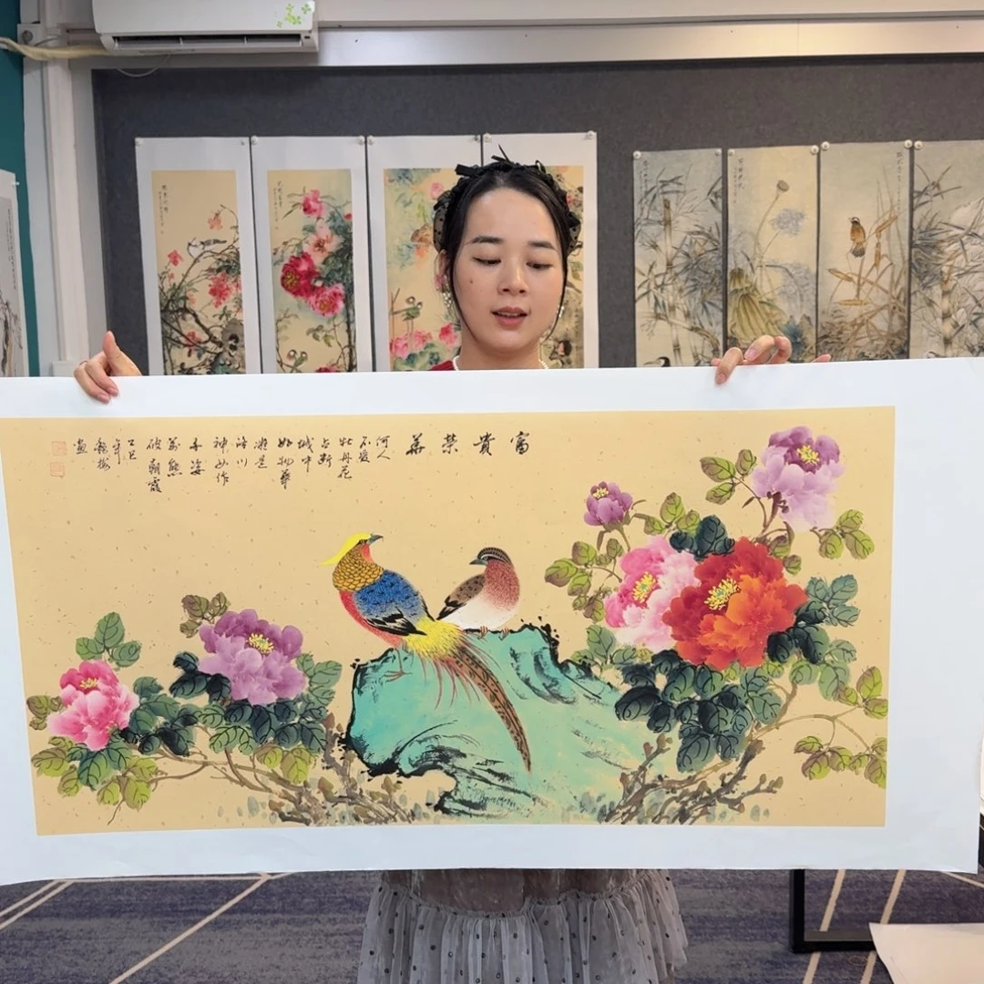 国画纯手绘山水花鸟