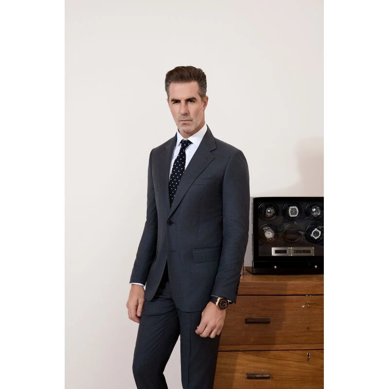 【洺瑞哥】盛夫男士羊毛西服套装中灰休闲春款197660-317001-5