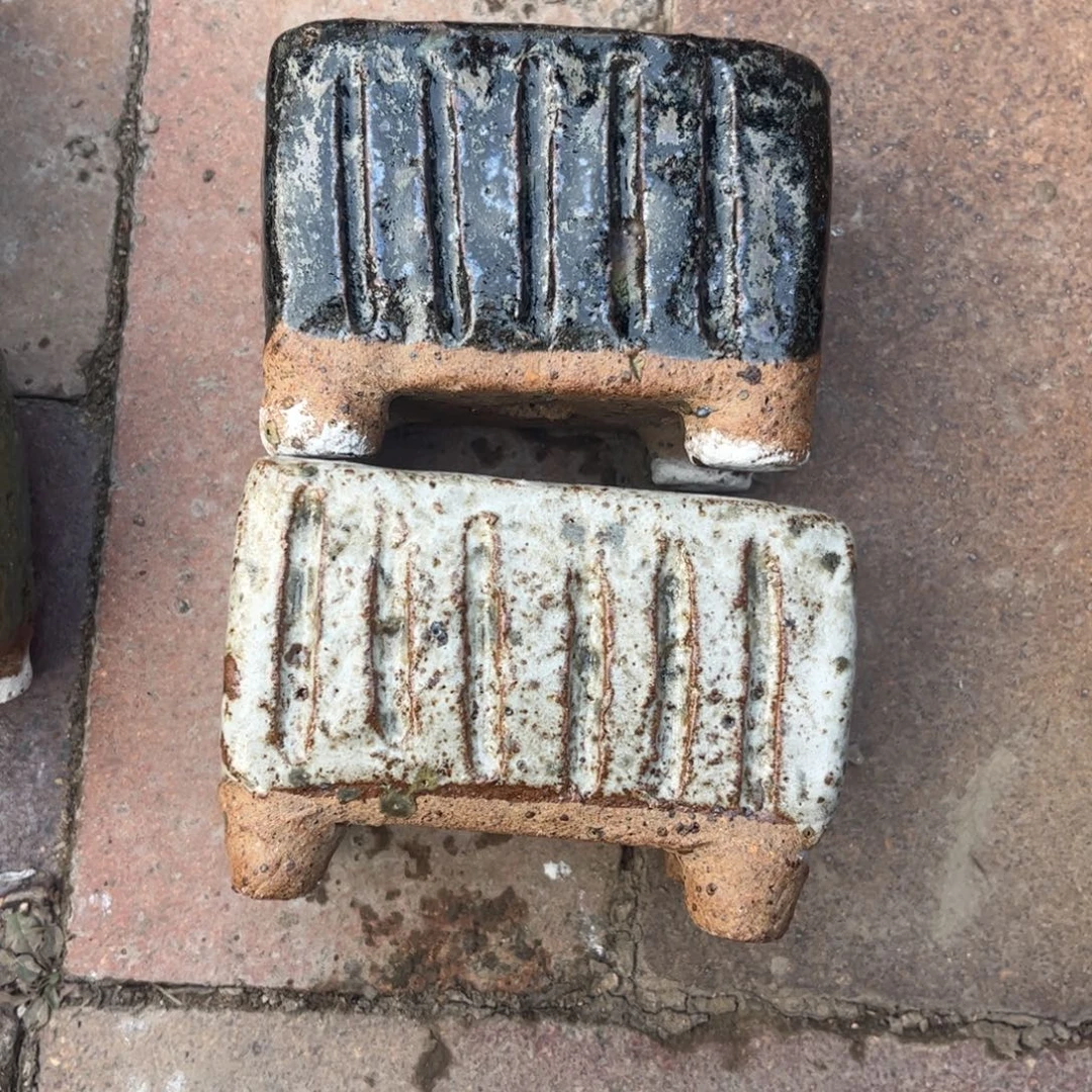 素***心泥塑古镇炻陶花盆