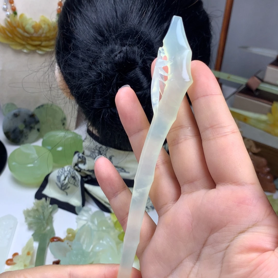 未镶嵌蛇纹石玉发簪