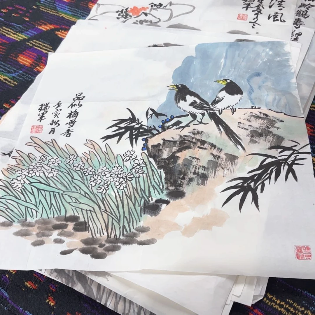 国画武瑞军斗方童