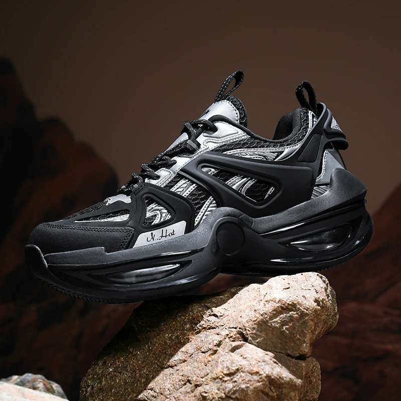 纽巴伦（N·HOT联名款）老爹鞋秋冬厚底女老爹鞋百搭男士厚底跑步鞋