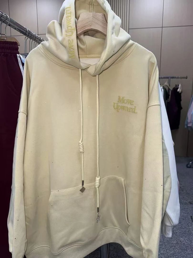 2547亮片设计感简单刺绣袋鼠口袋连帽简约卫衣