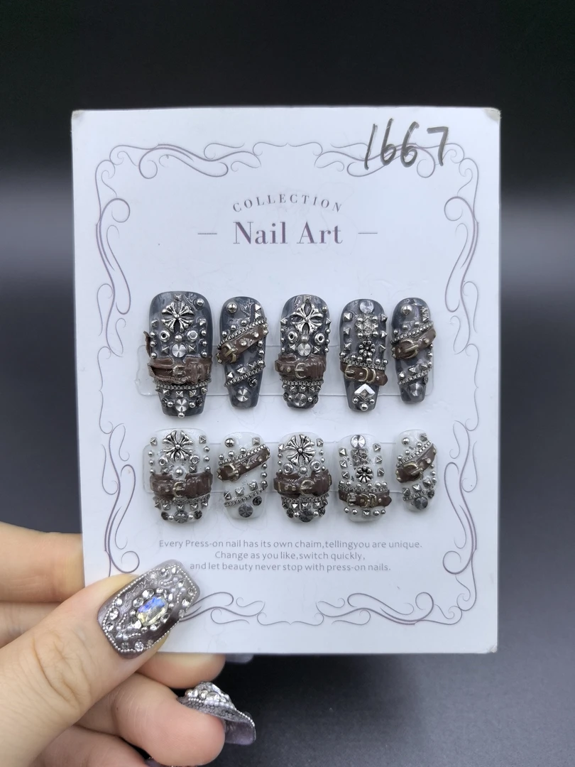 【Dandan出品】灰烬 长梯 纯手工穿戴甲 朋克铆钉时尚