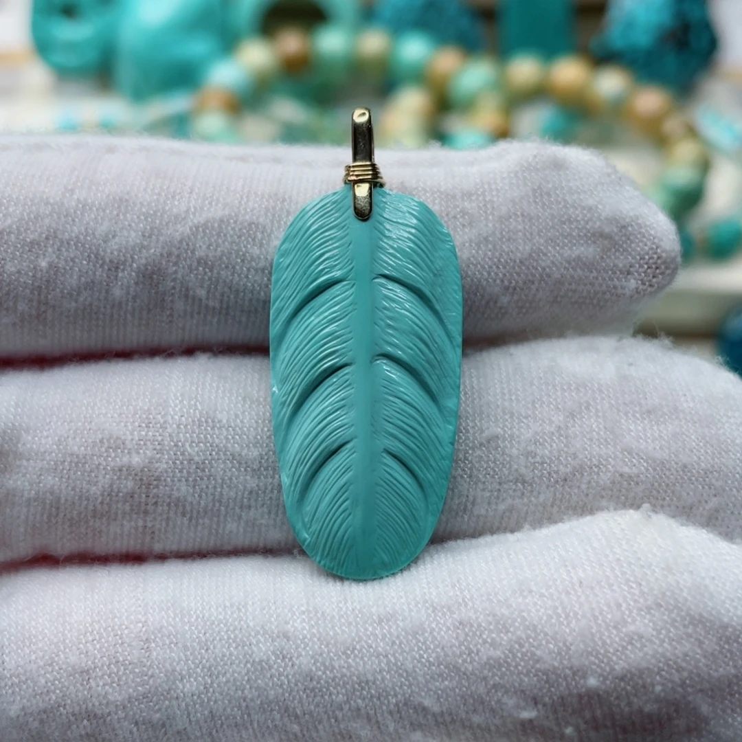 绿松石18K金镶嵌珠宝奇石