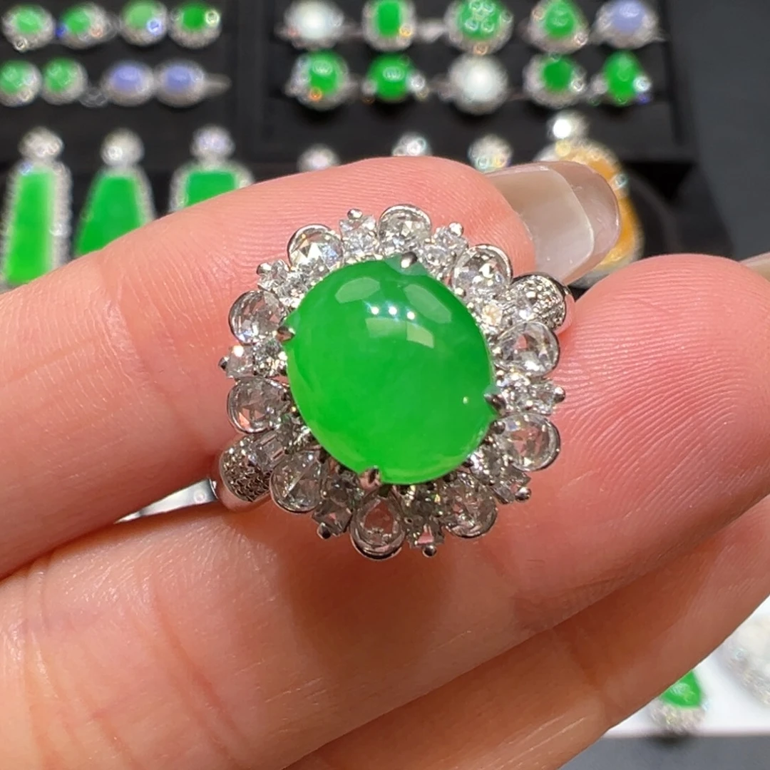 翡翠18K金镶嵌戒指收到货48小时鉴赏期