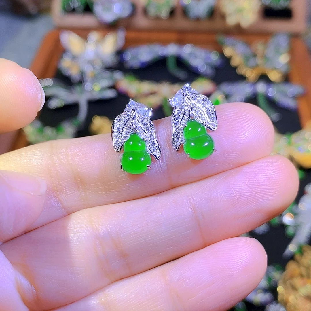 吊坠(不含链)银S925镶嵌翡翠