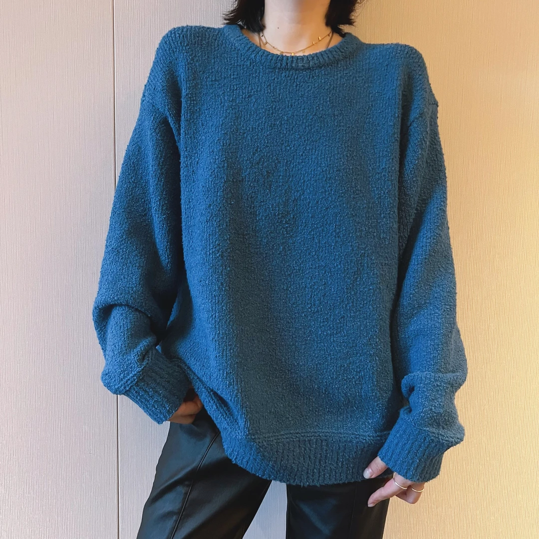 【黑标系列2】定制染色颗粒感净版套头毛衣女士