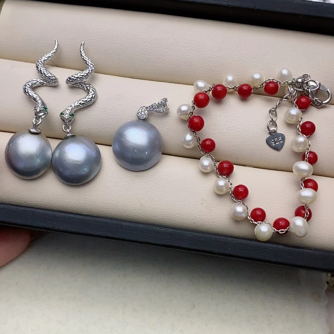 【闪购商品】耳饰银S925镶嵌拼合珍珠（马贝珠）