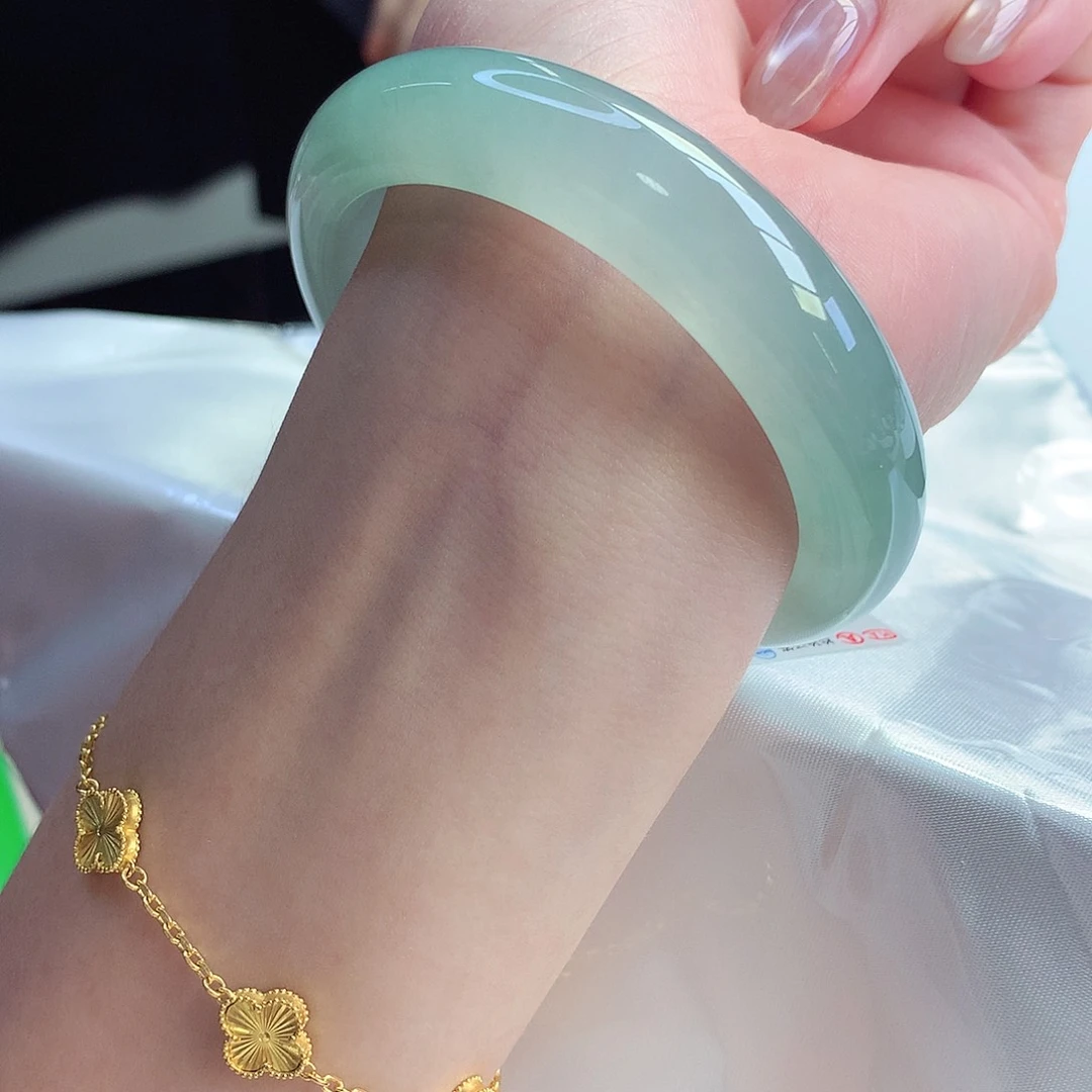 未镶嵌手镯翡翠天然A货翡翠57/58冰种水汪汪