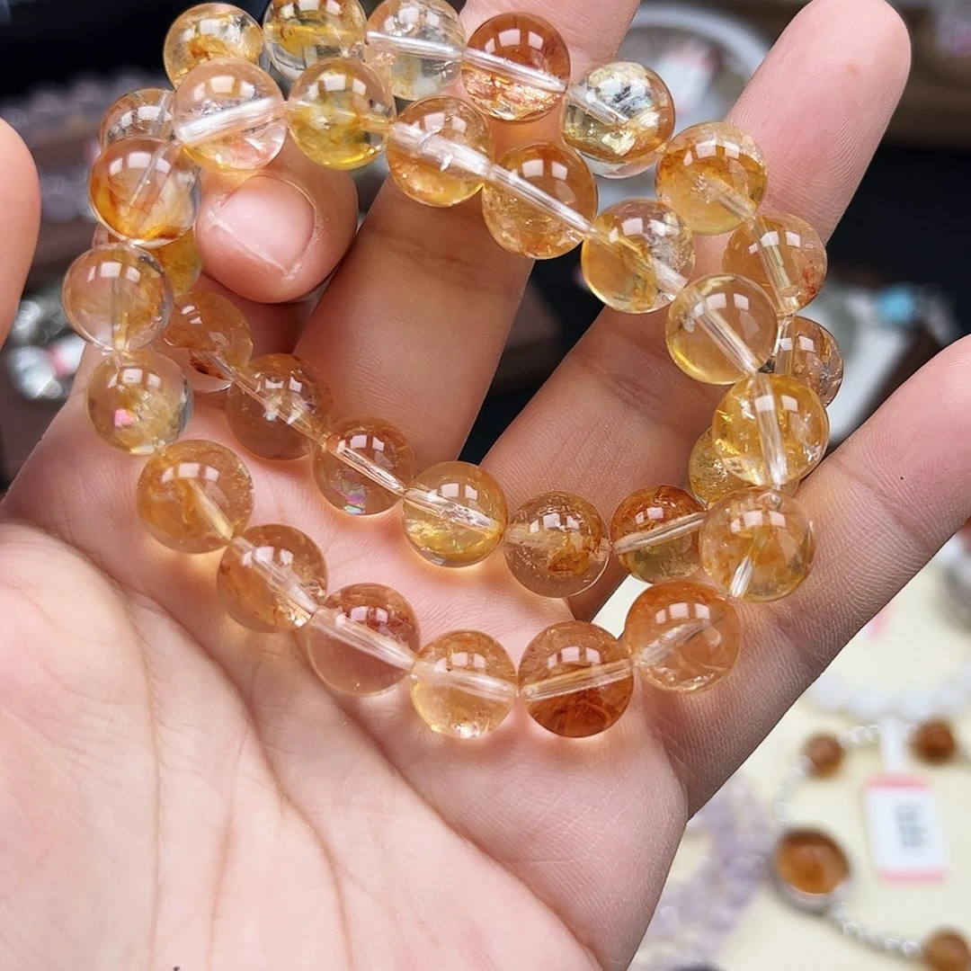 水晶手链未镶嵌黄胶花一条