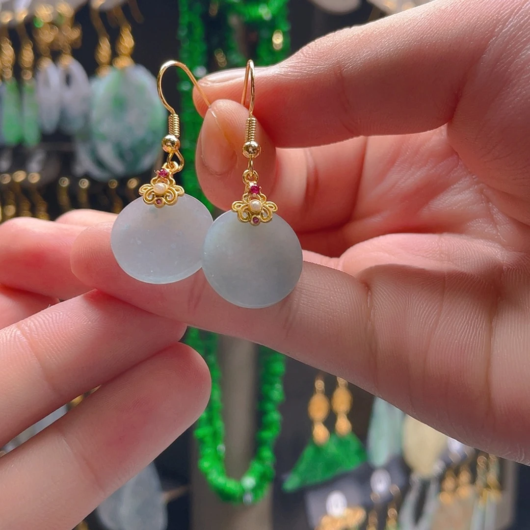 翡翠未镶嵌耳饰翡翠