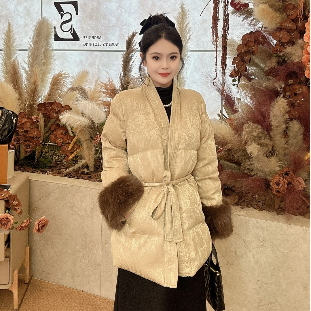 【张张定制】冬季新款重工收腰国风【夹棉】半身裙两件套70690