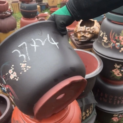 紫砂花盆紫砂花盆盆景盆栽瑕疵