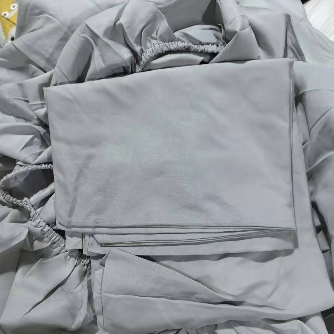 灰色超软亲肤三件套，床笠180*200.枕套50*90
