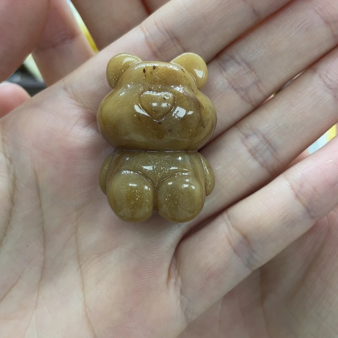 裸石琥珀未镶嵌天然琥珀金沙熊