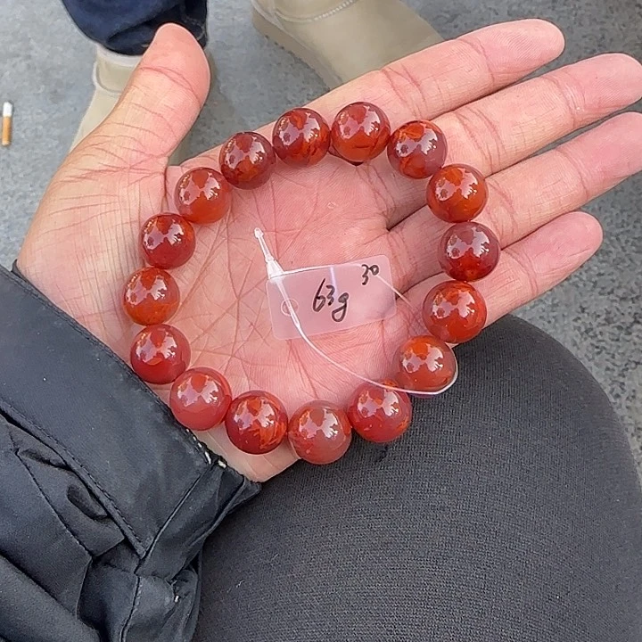 南红玛瑙手链未镶嵌卡14