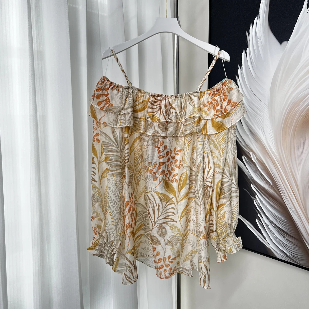 【宜语析】高品质夏季印染老钱风雪纺衫-5326