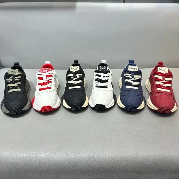 四季新款低帮系带拼接厚底增高老爹鞋舒适防滑百搭运动休闲男鞋