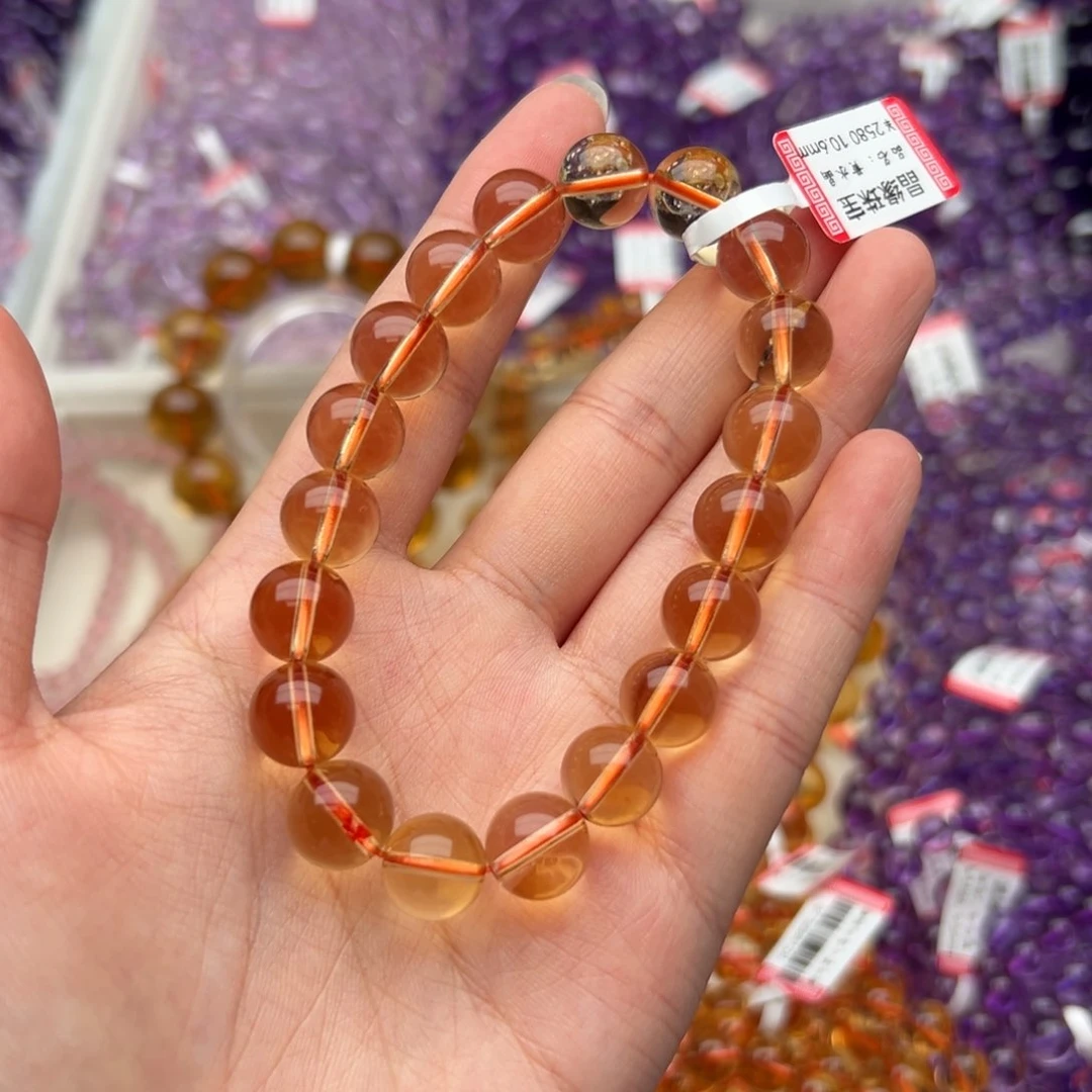 水晶手链未镶嵌黄水晶手串