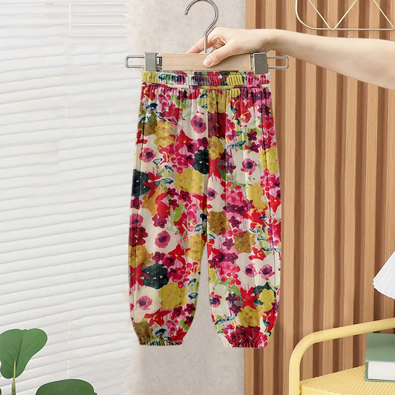 女童2025新款夏季薄款冰丝防蚊裤宽松束脚儿童休闲百搭洋气长裤潮