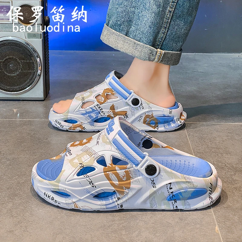 保罗笛纳凉鞋男款夏季外穿开车两用踩屎感软底运动大码46沙滩拖鞋