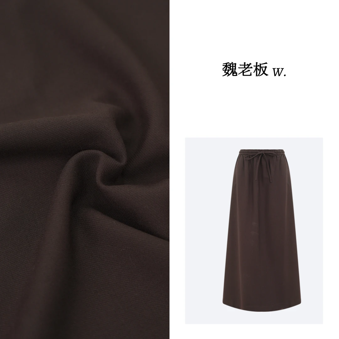 W.Diva【梦露】春季纯色直筒高腰开叉时尚百搭中长休闲裙3K0500X73