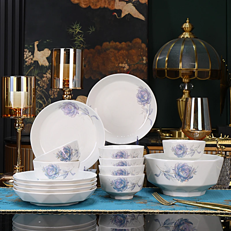 【不带礼盒】蓝色妖姬15件套7英寸盘6只8英寸汤碗1只4.5英寸碗8只