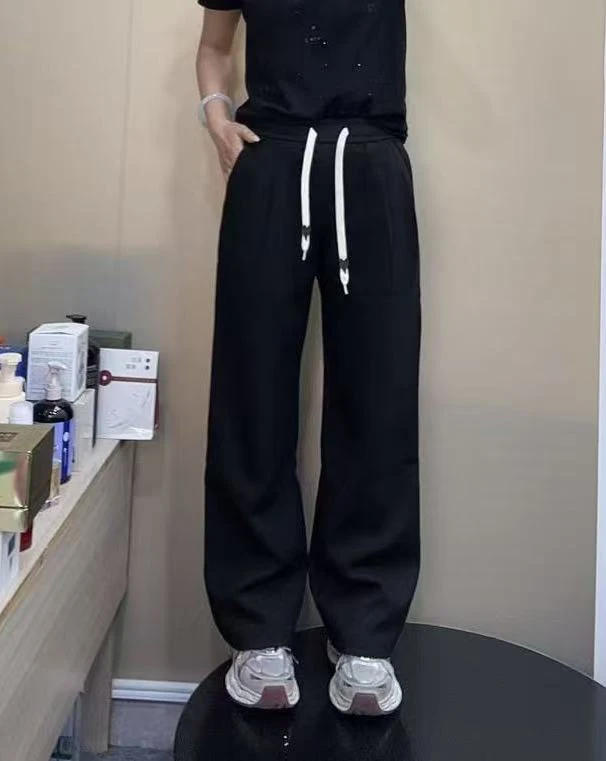 玲家精选3247款号松紧腰直筒裤