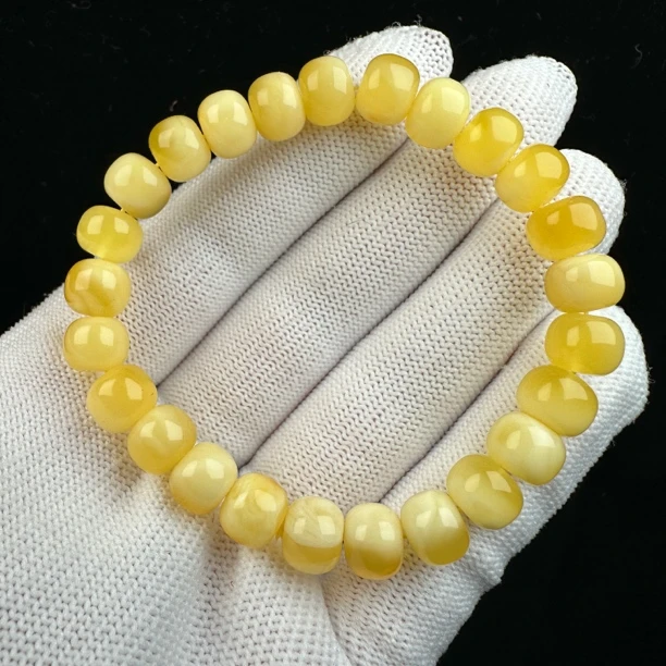 R2133天然原矿蜜蜡手串8+mm 8.7g抖音基地质检发货