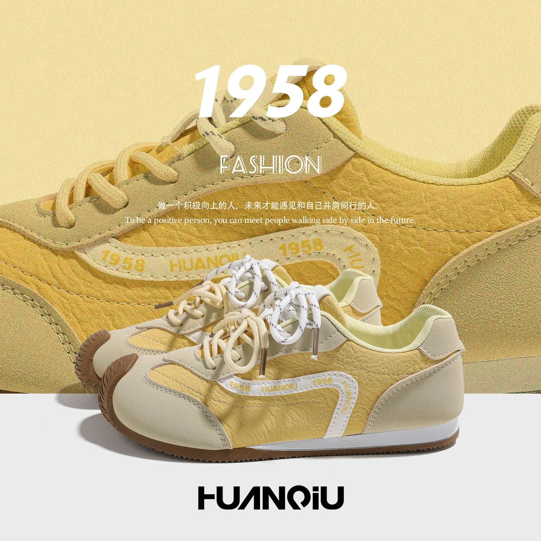 环球女鞋欧若风透气板鞋女款2025新款爆款鞋德训鞋百搭轻便平底鞋