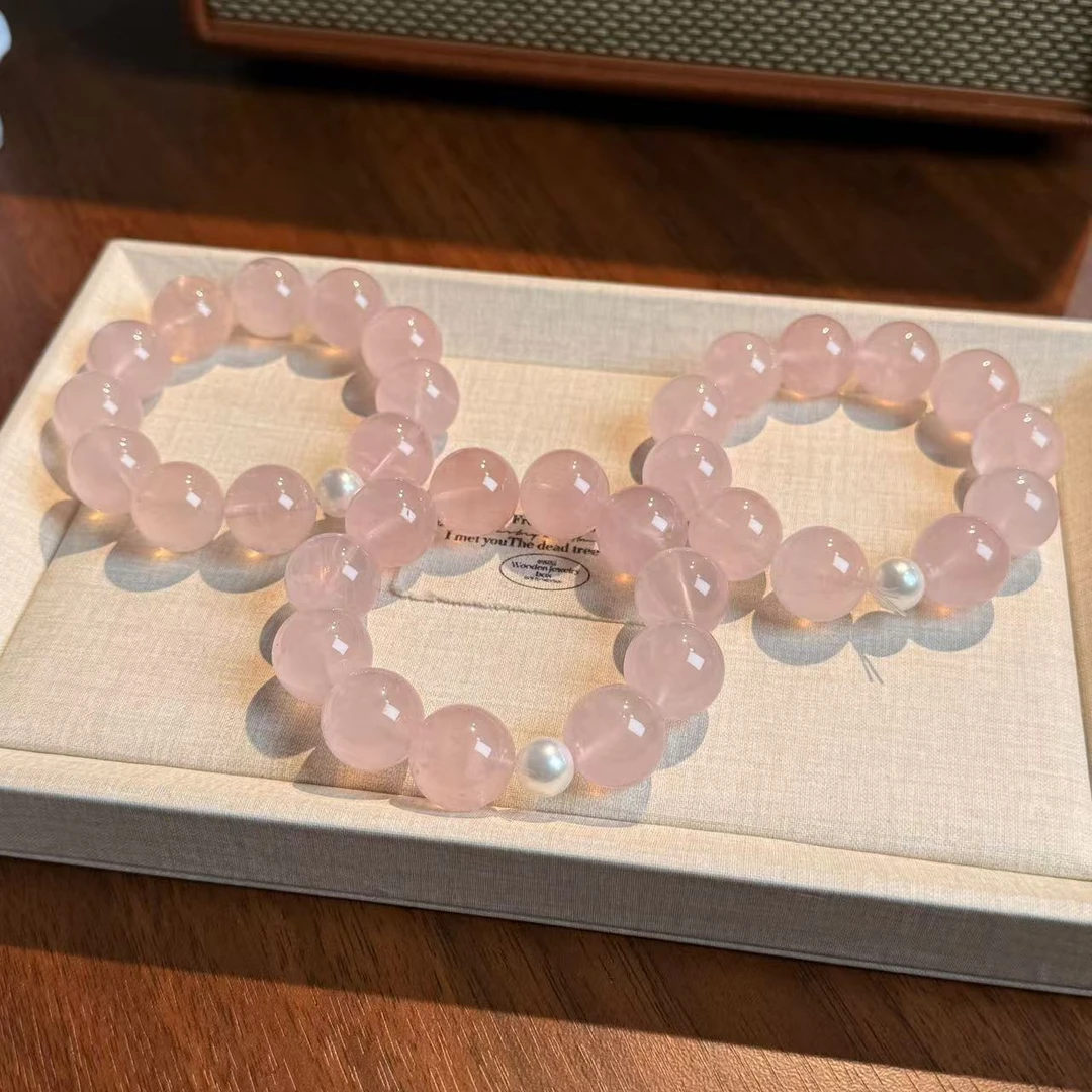 粉水晶手串手链 颜色微差多样性发其一ZDD508