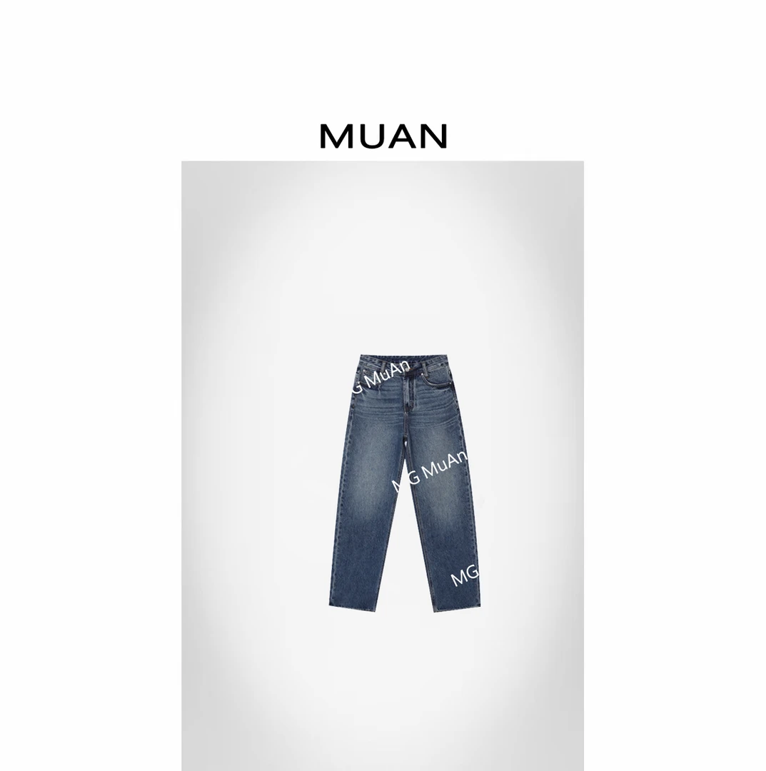 木岸MUAN：《复古鸡爪牛仔》定制100棉美式抓纹牛仔裤女KDS-66009