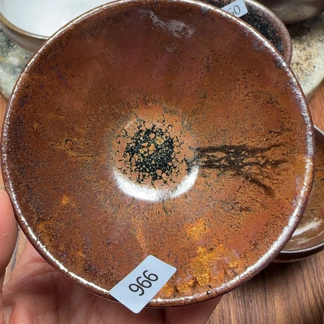 柴烧建盏茶盏茶杯966