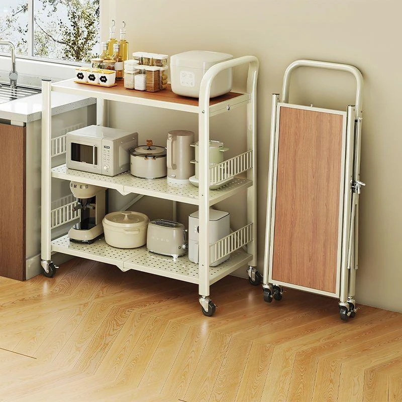 乌市直发新疆包邮厨房置物架多层落地小推车家用多功能可折叠移动